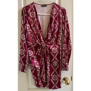 Fashion Nova deep V-neck dress